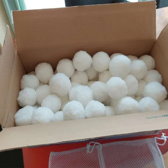 Water Treatment Polyester Fiber Filter Balls for Pool Pumps with 96% Porosity and 20~85m/H Filtration Rate
