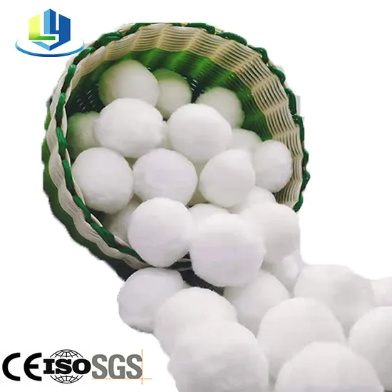 Less Backwash Polyester Fiber Balls for Koi Pond High Filtration Rate 30-50mm