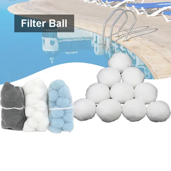Säure- und alkalibeständiges Faserballfiltermedium für die Schwimmbadwasserfiltration mit 96% Porosität