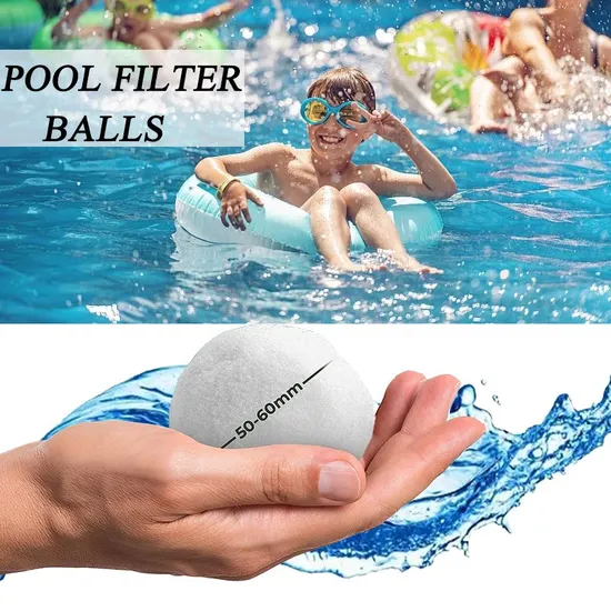 Schwimmbadzubehör: Waschfilterkugeln, Faserkugeln als Filtermedium für eine effiziente Wasseraufbereitung