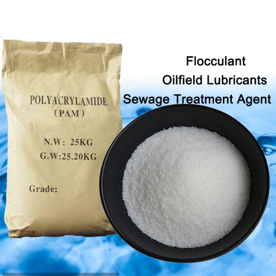 Anionic Polyacrylamide PAM for Sewage Treatment - White Granulars 25kg Packaging