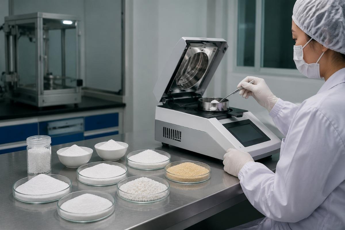 Moisture testing protocol for food additives