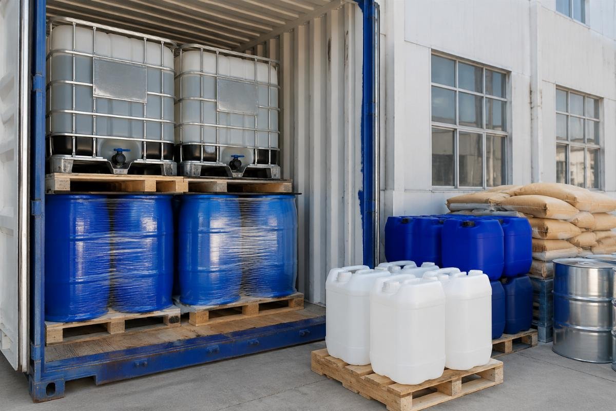 Mixed-container shipping for chemical additives