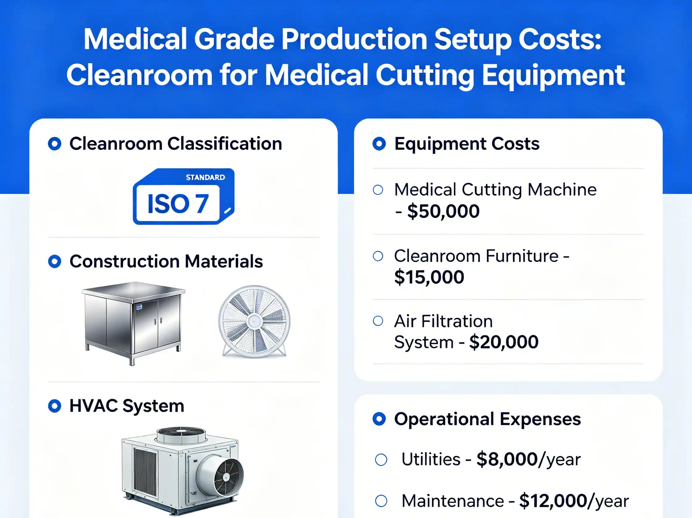 Medical grade production setup costs