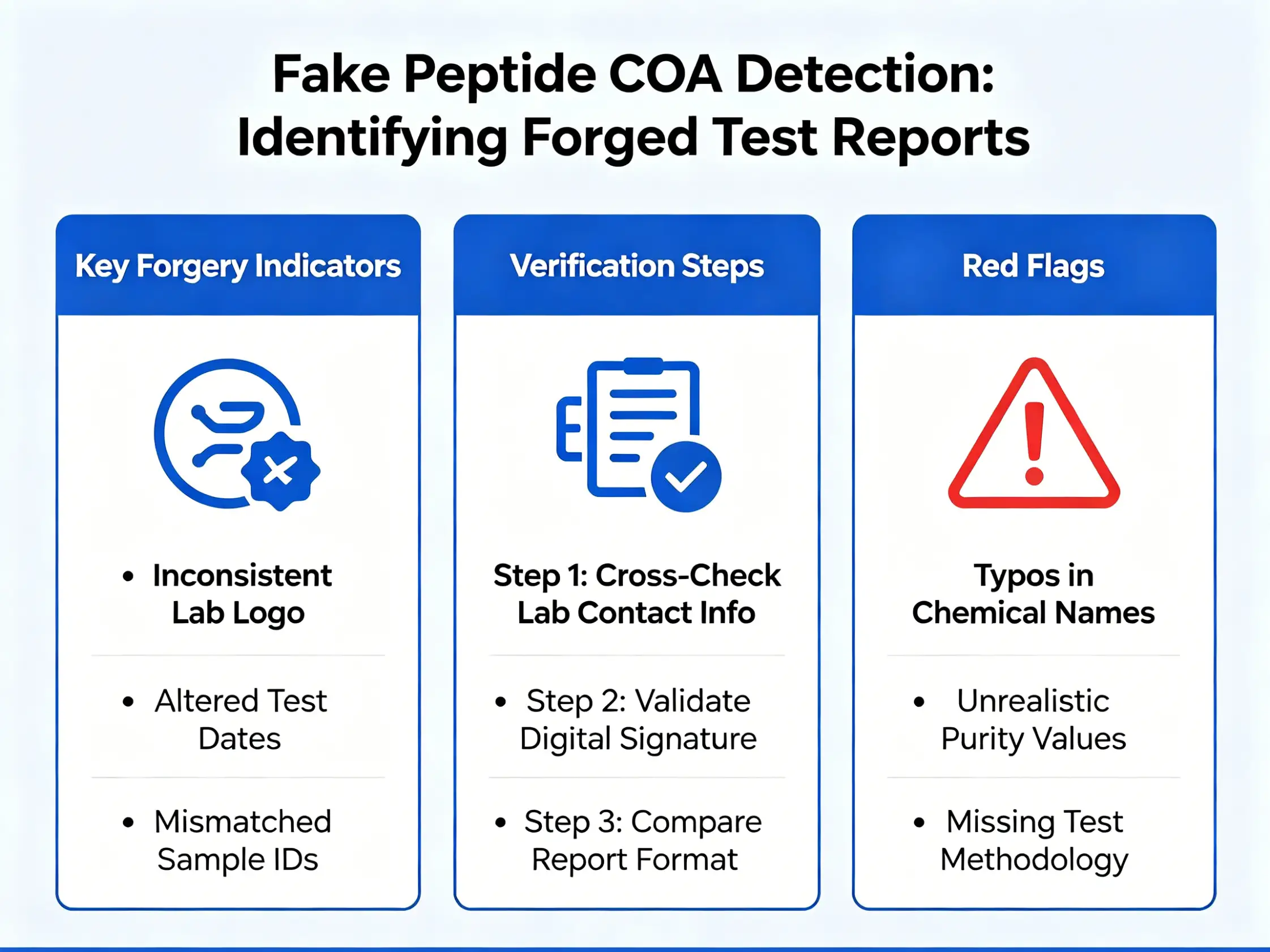 Fake peptide COA detection