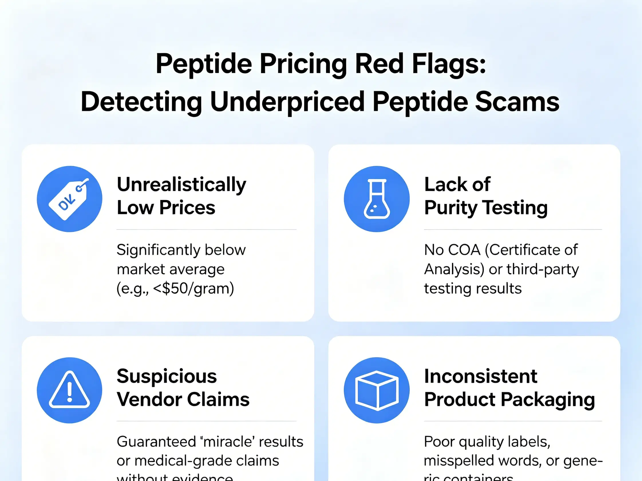 Peptide pricing red flags