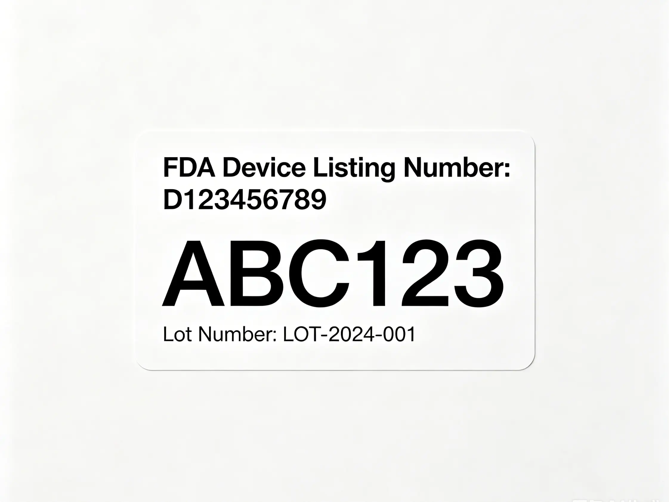 Product label matching FDA device listing