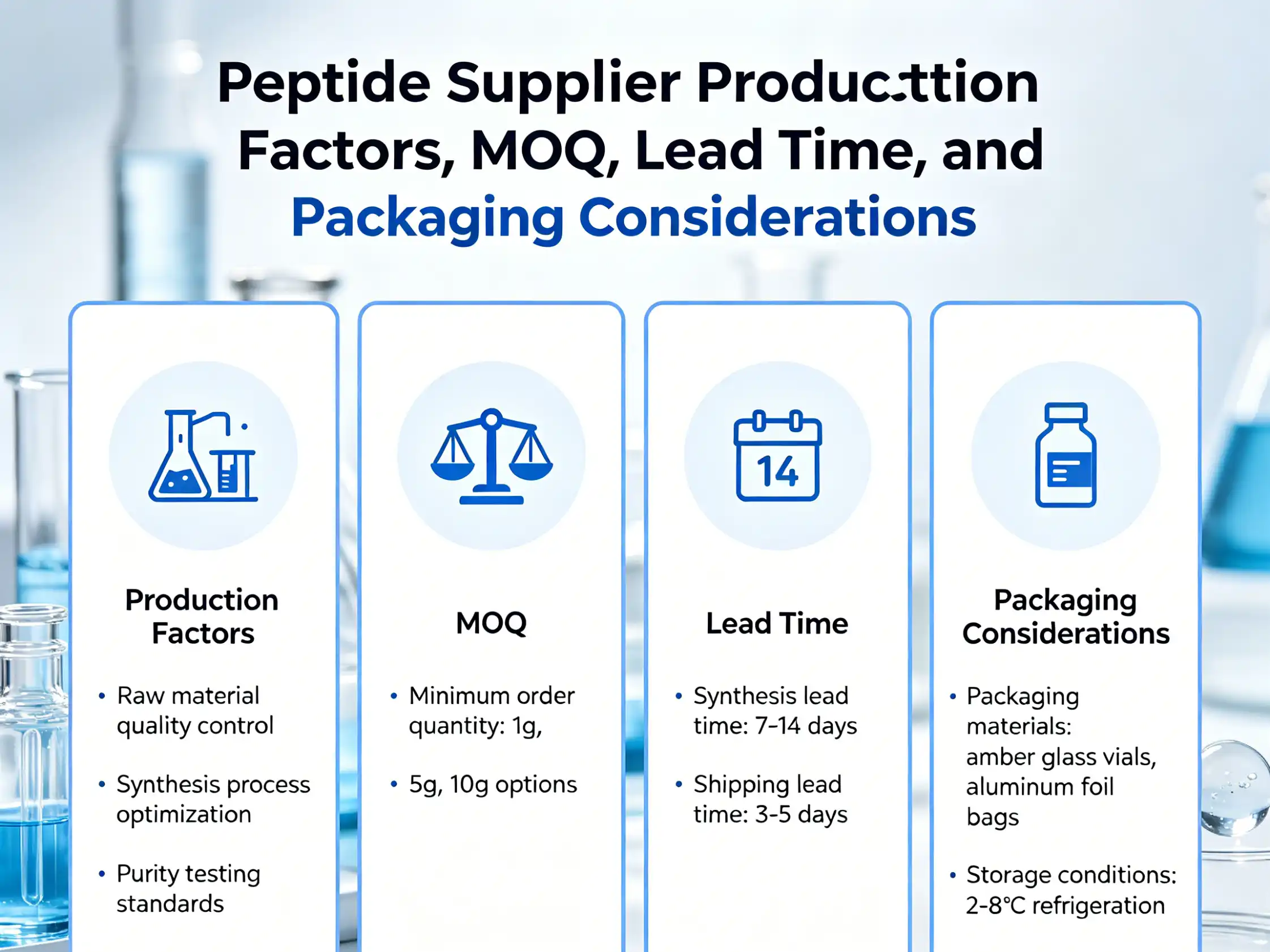 What Do MOQ, Lead Time, and Packaging Actually Tell You About a Peptide Supplier?